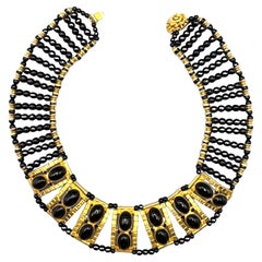 William DeLillo 1970s Egyptian Revival Collar / Choker Necklace