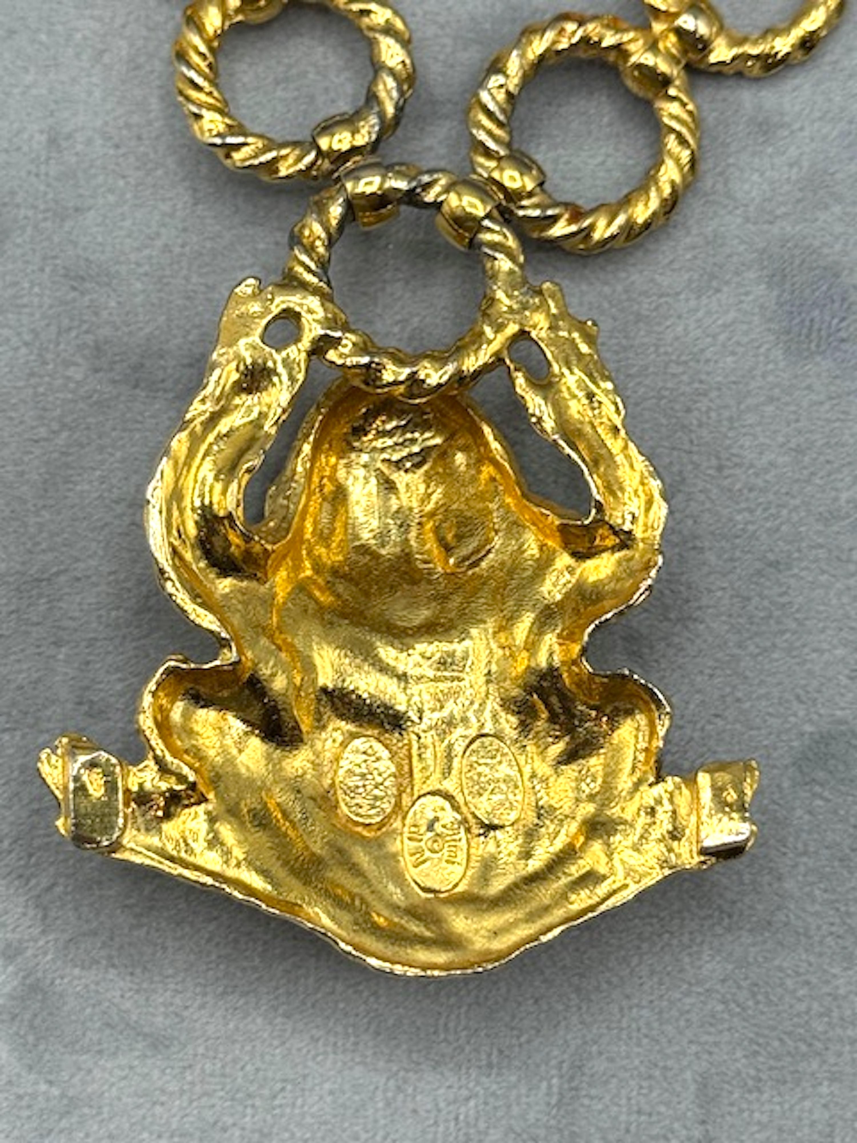 Collana con ciondolo a forma di rana in oro Mimi di Niscemi 1971 in vendita 4