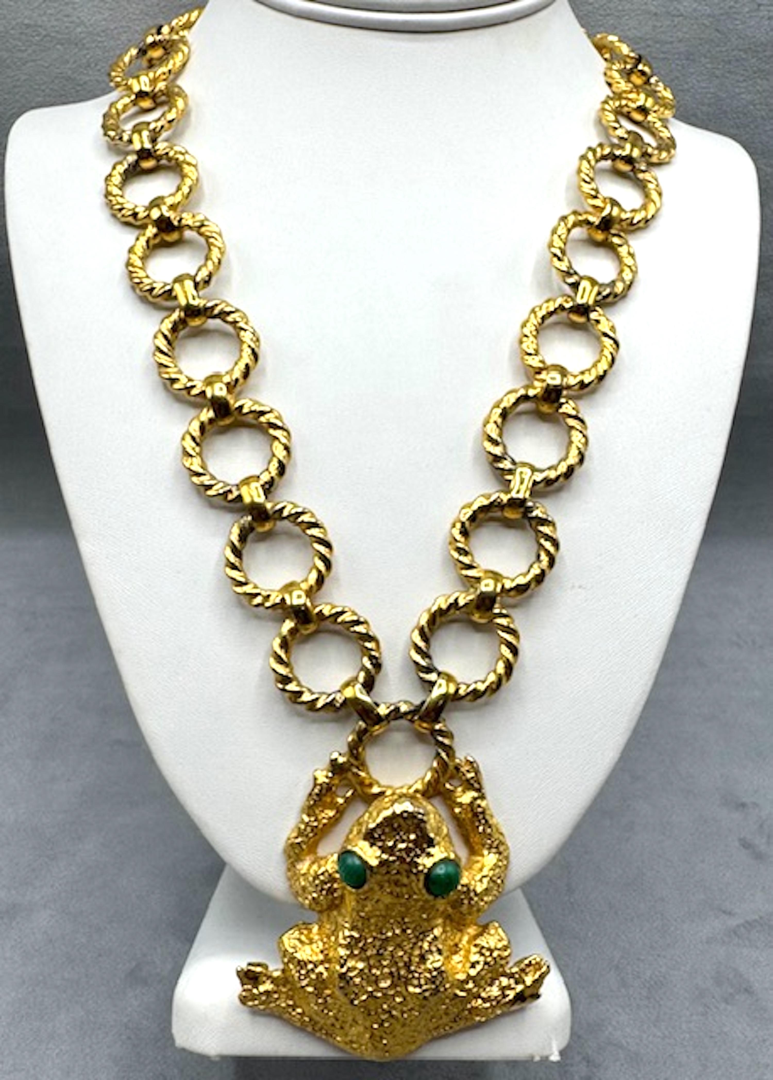 Collana con ciondolo a forma di rana in oro Mimi di Niscemi 1971 in vendita 7