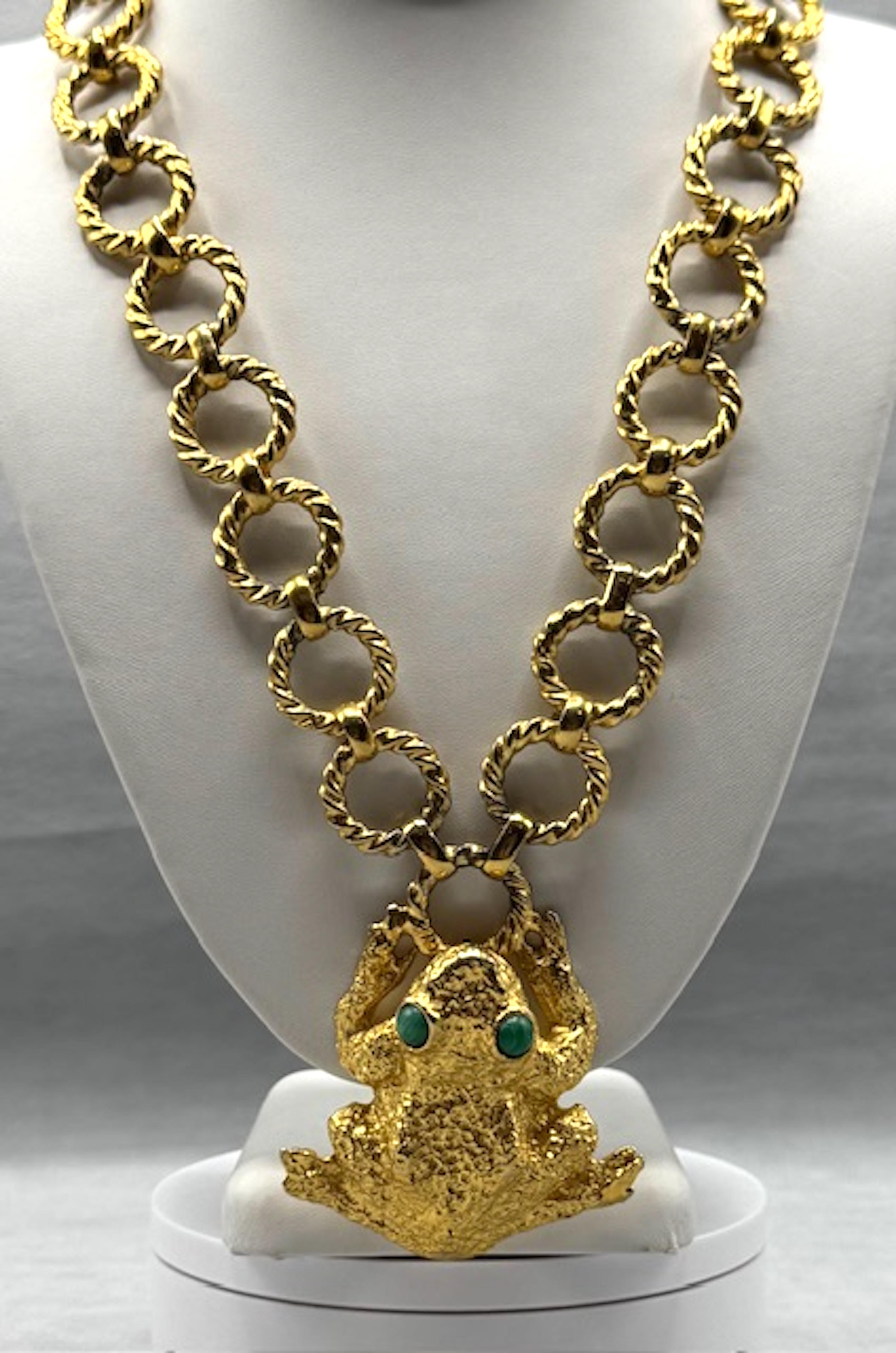 Collana con ciondolo a forma di rana in oro Mimi di Niscemi 1971 in vendita 12