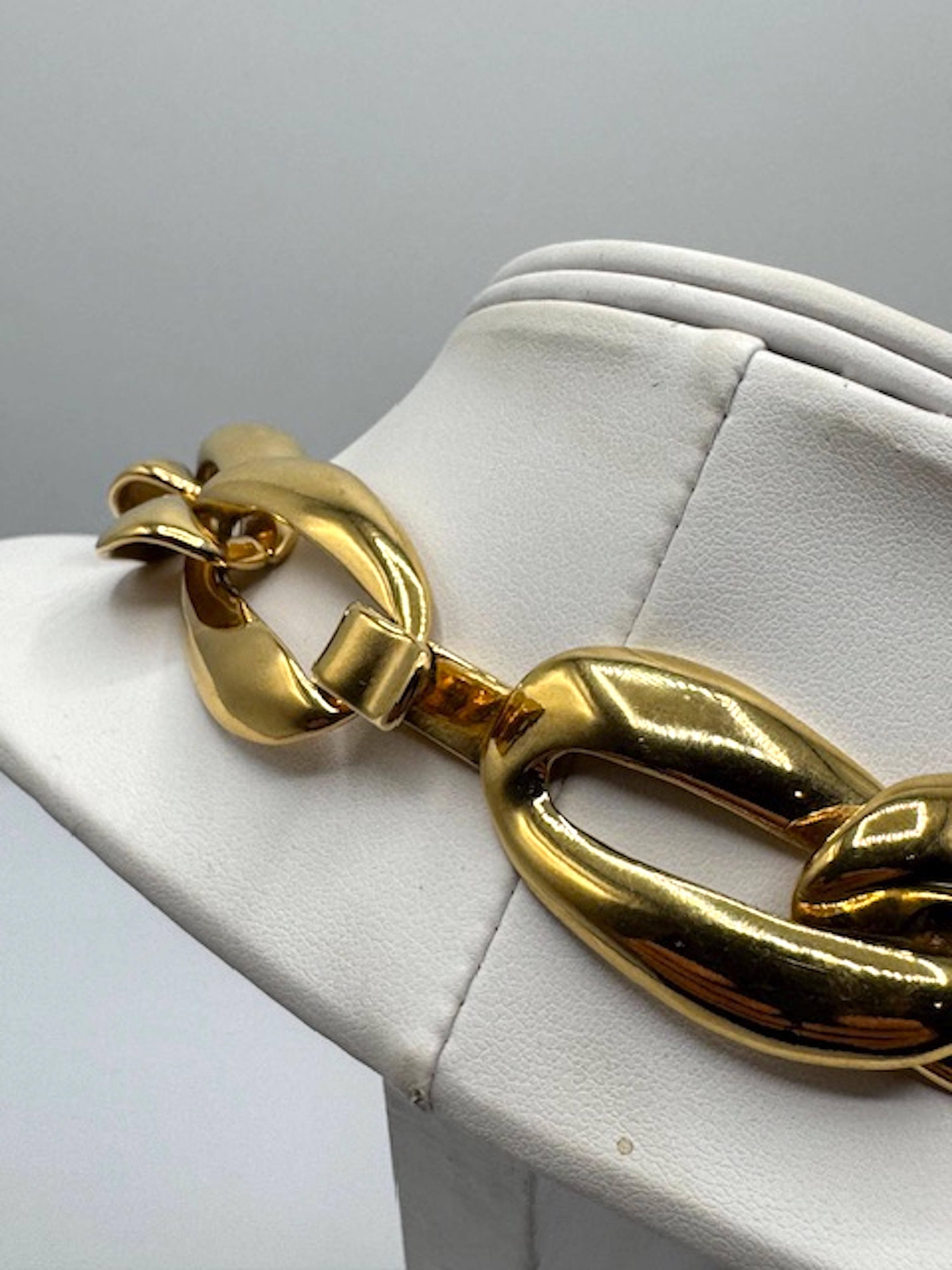 Yves Saint Laurent 1980s Limited Edition Gold Large Link Necklace For Sale 9