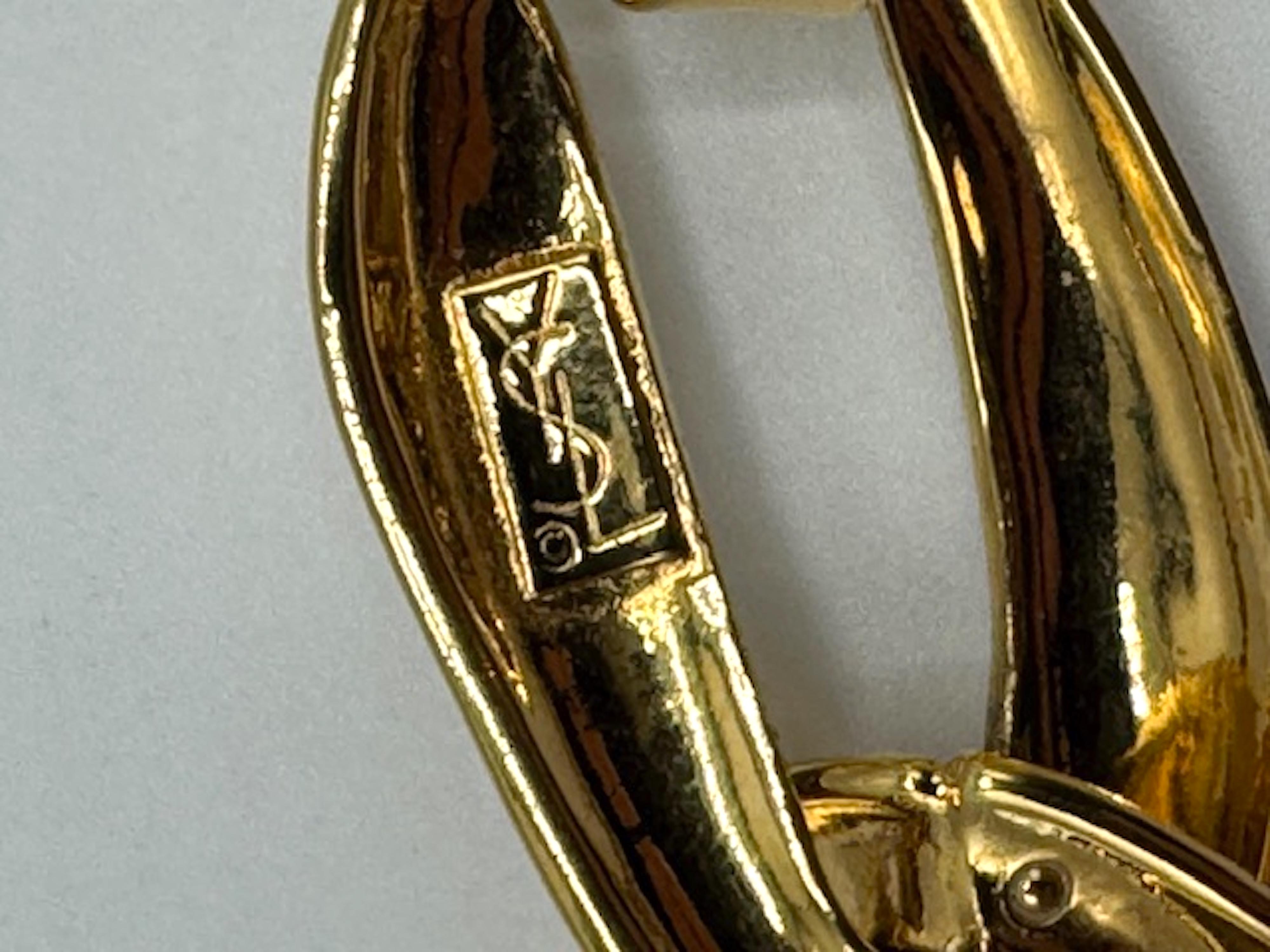Yves Saint Laurent 1980s Limited Edition Gold Large Link Necklace For Sale 5