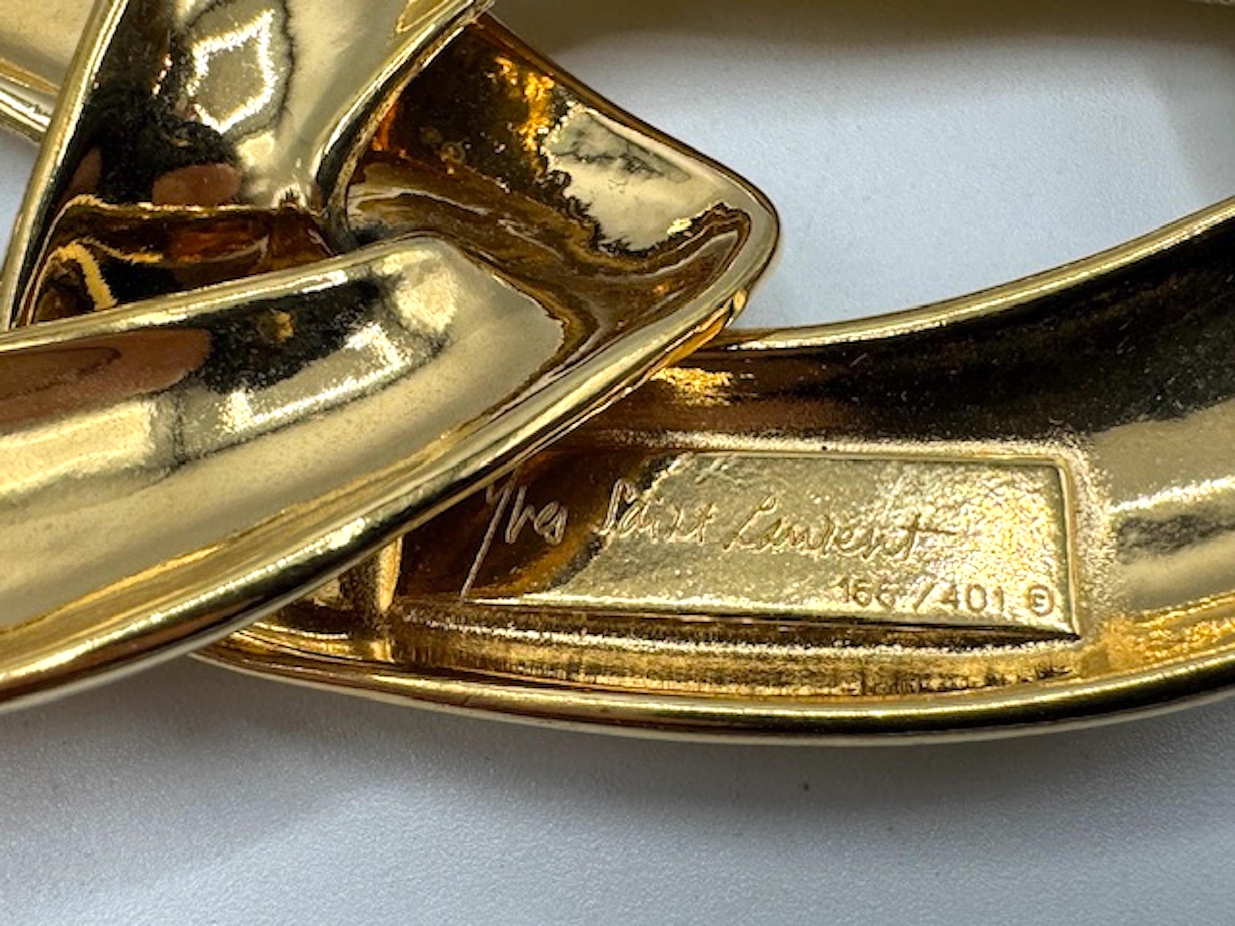 Yves Saint Laurent 1980s Limited Edition Gold Large Link Necklace For Sale 3