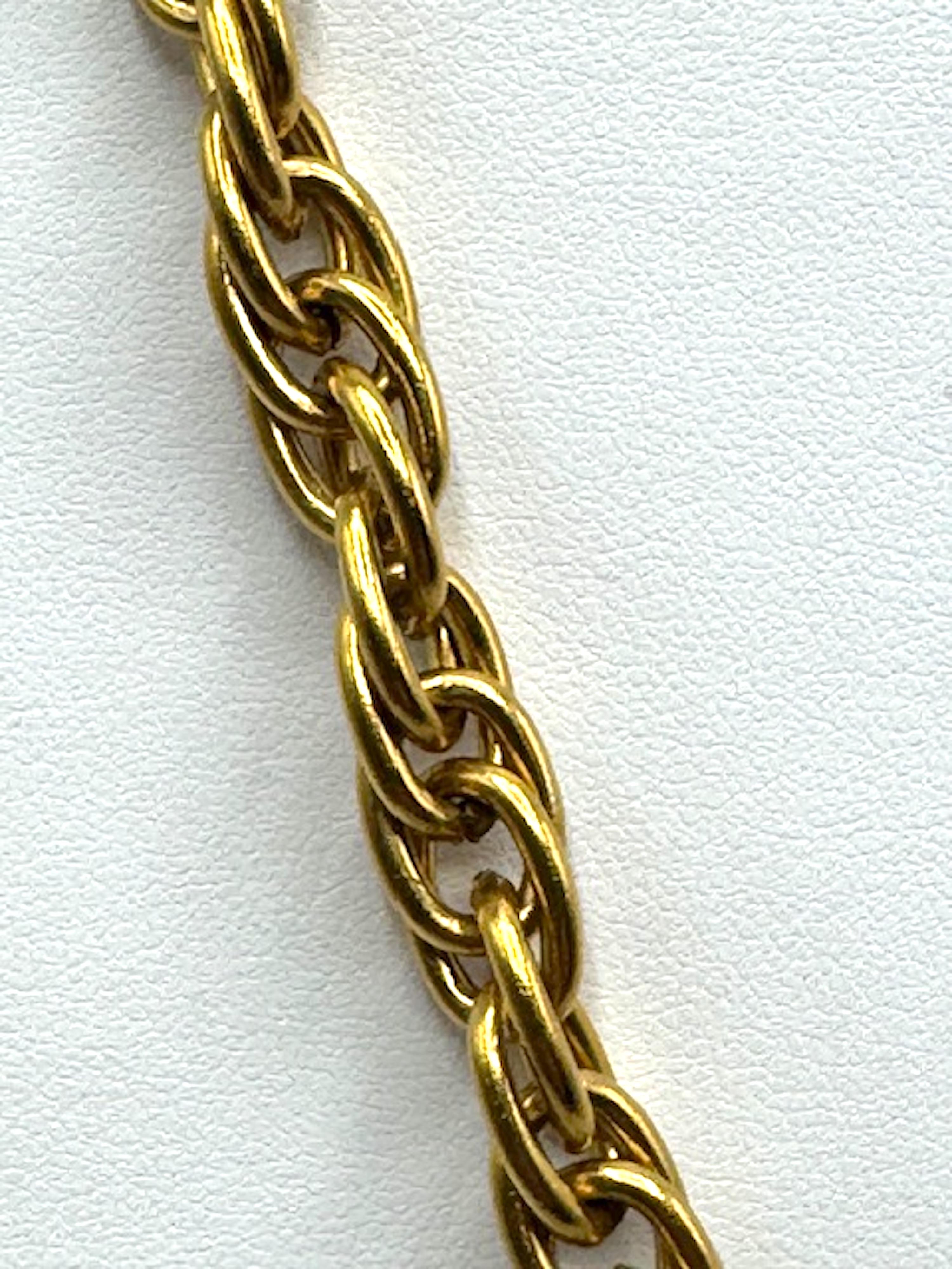 Collar Colgante Anillo Largo Oro Chanel Clásico Años 80 en venta 6