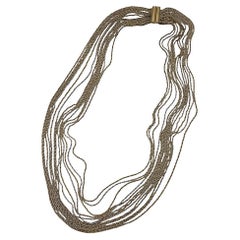 Christian Dior by Henkel and Grosse for Christian Dior for Christian Dior 1975 Silver & Gold 13 Strand Long Necklace