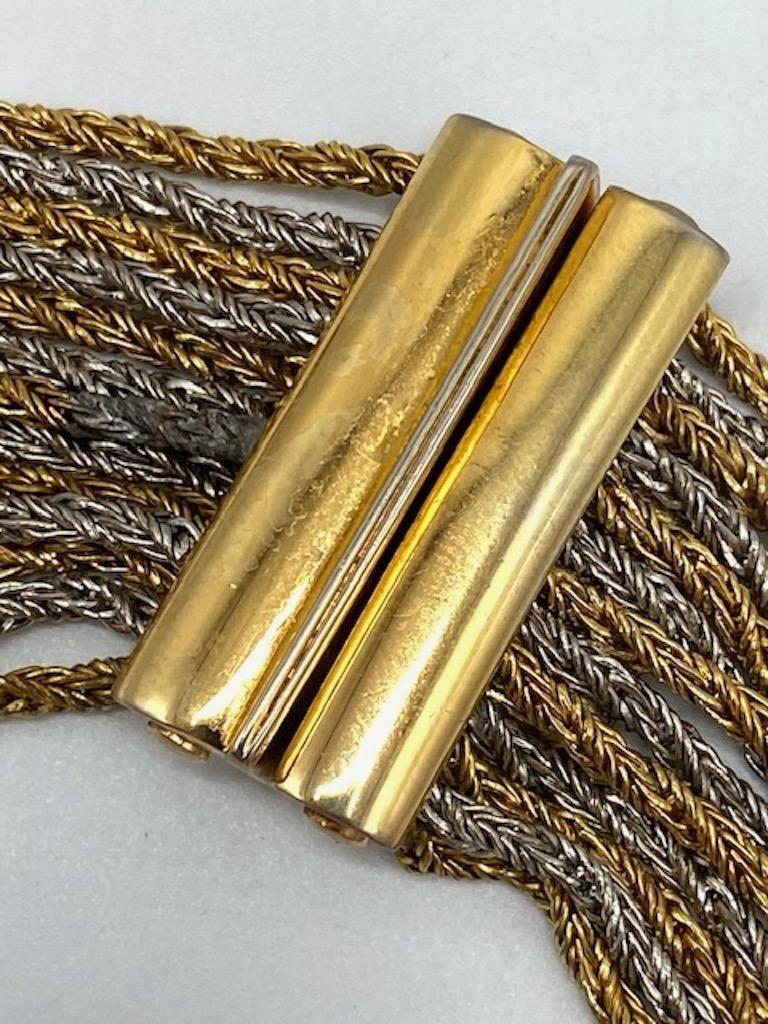 Christian Dior by Henkel and Grosse for Christian Dior 1975 Collana lunga 13 fili in argento e oro In condizioni discrete in vendita a New York, NY