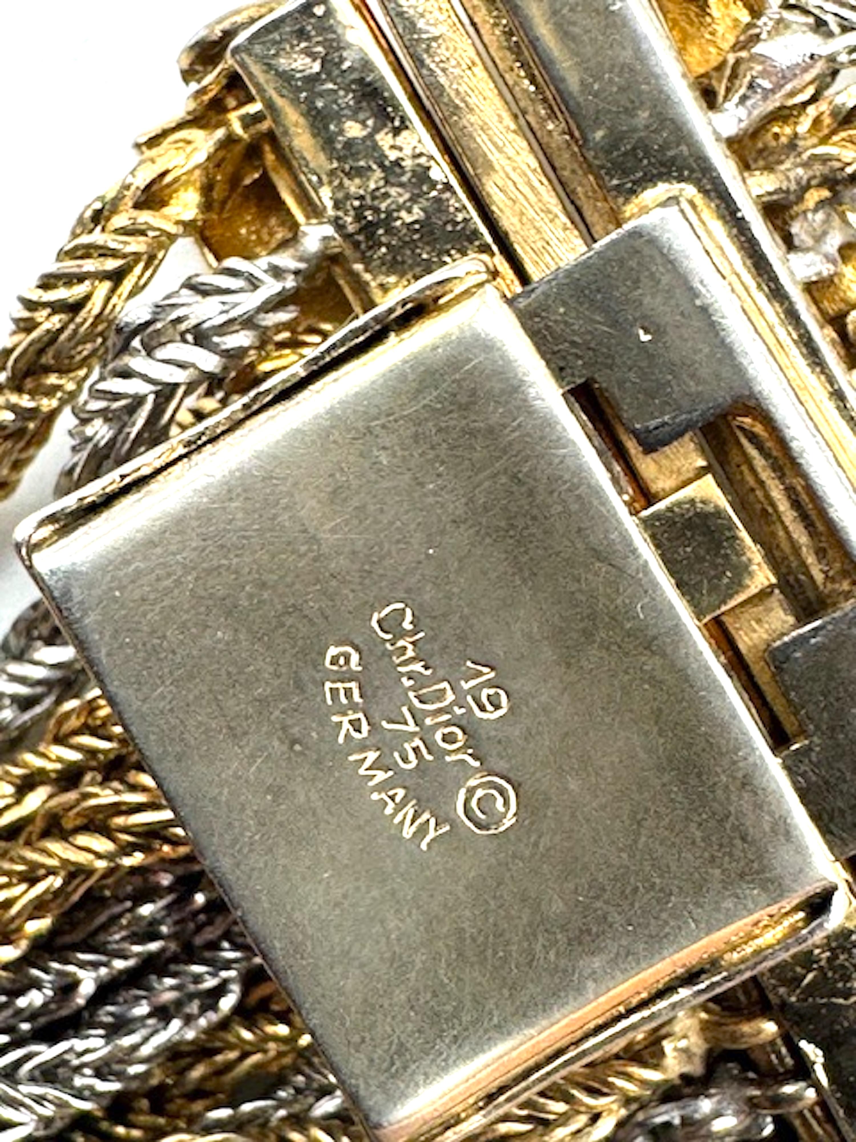 Christian Dior by Henkel and Grosse for Christian Dior 1975 Collana lunga 13 fili in argento e oro in vendita 3