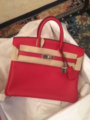Hermes Birkin Bag 25 cm Rouge Red Tomat Palladium Hardware