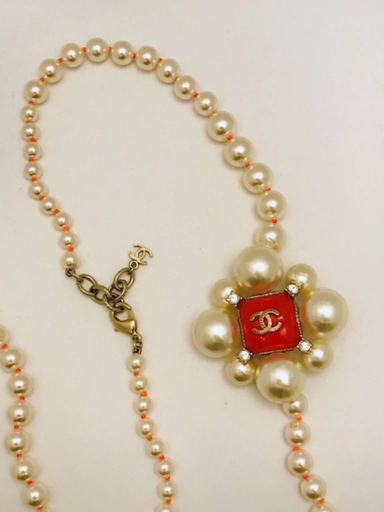 Chanel 43 Inch Long 2014 Autumn Collection Pearl Necklace 5