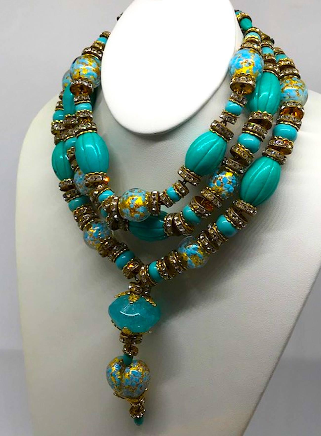 Venetian glass bead necklace from actress Elsa Martinelli's personal collection 2