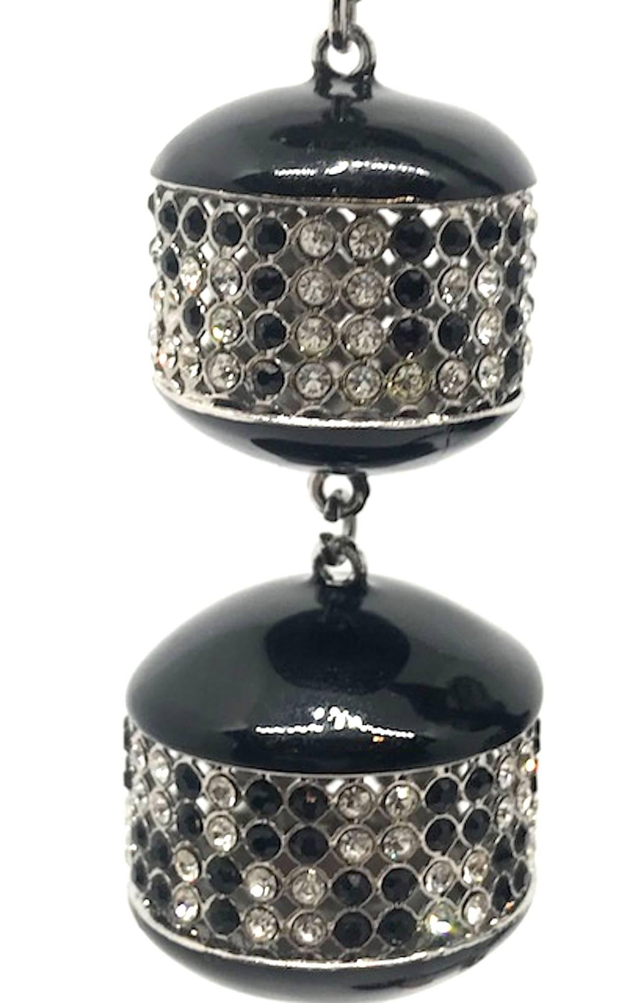 Art Deco De Liguoro black & rhinestone pendant earrings from Elsa Martinelli's collection