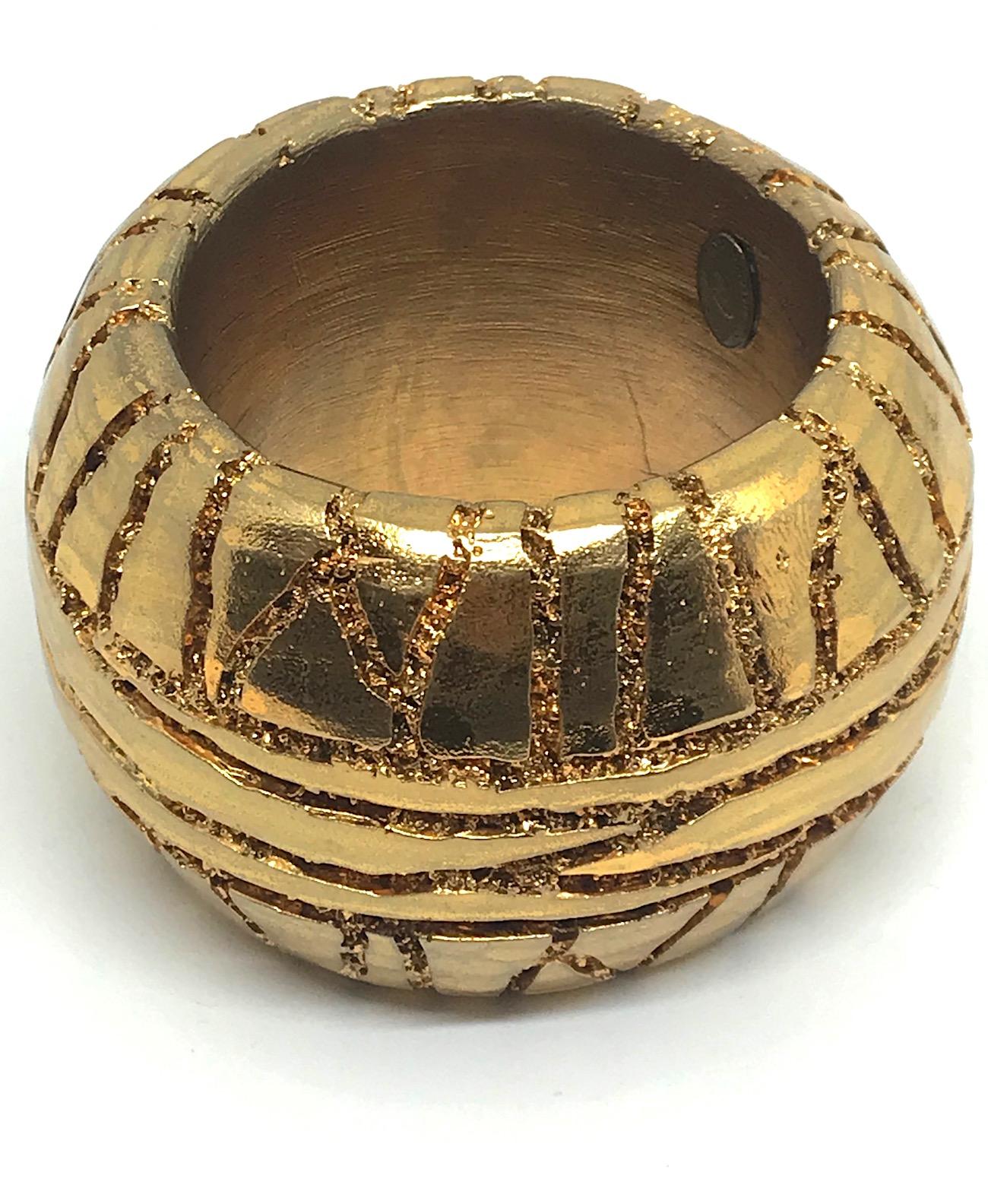 Christian Lacroix Large 18K Gilt Resin Abstract Cuff Bracelet, 1980s 2