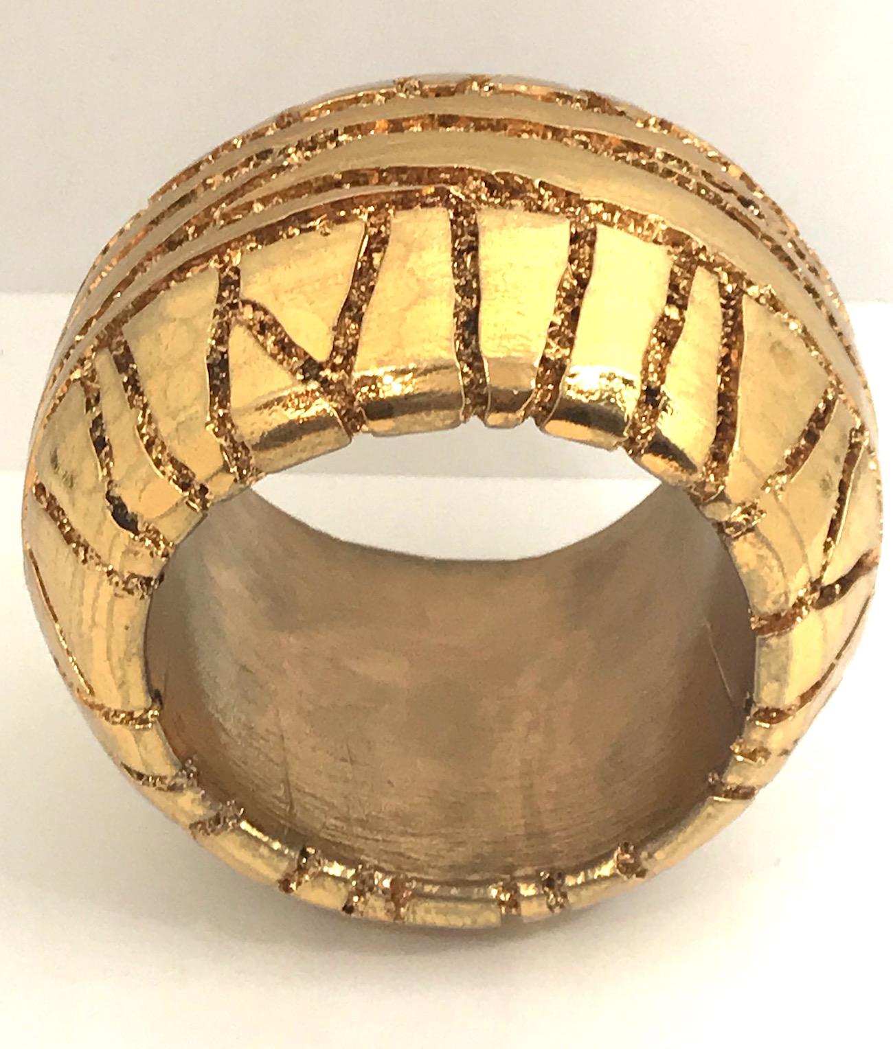 Christian Lacroix Large 18K Gilt Resin Abstract Cuff Bracelet, 1980s In Good Condition In New York, NY
