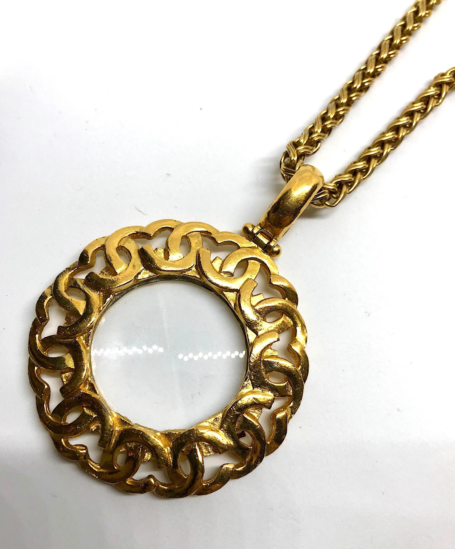 Chanel Magnifying Glass Pendant Necklace Autumn 1995 Collection 1