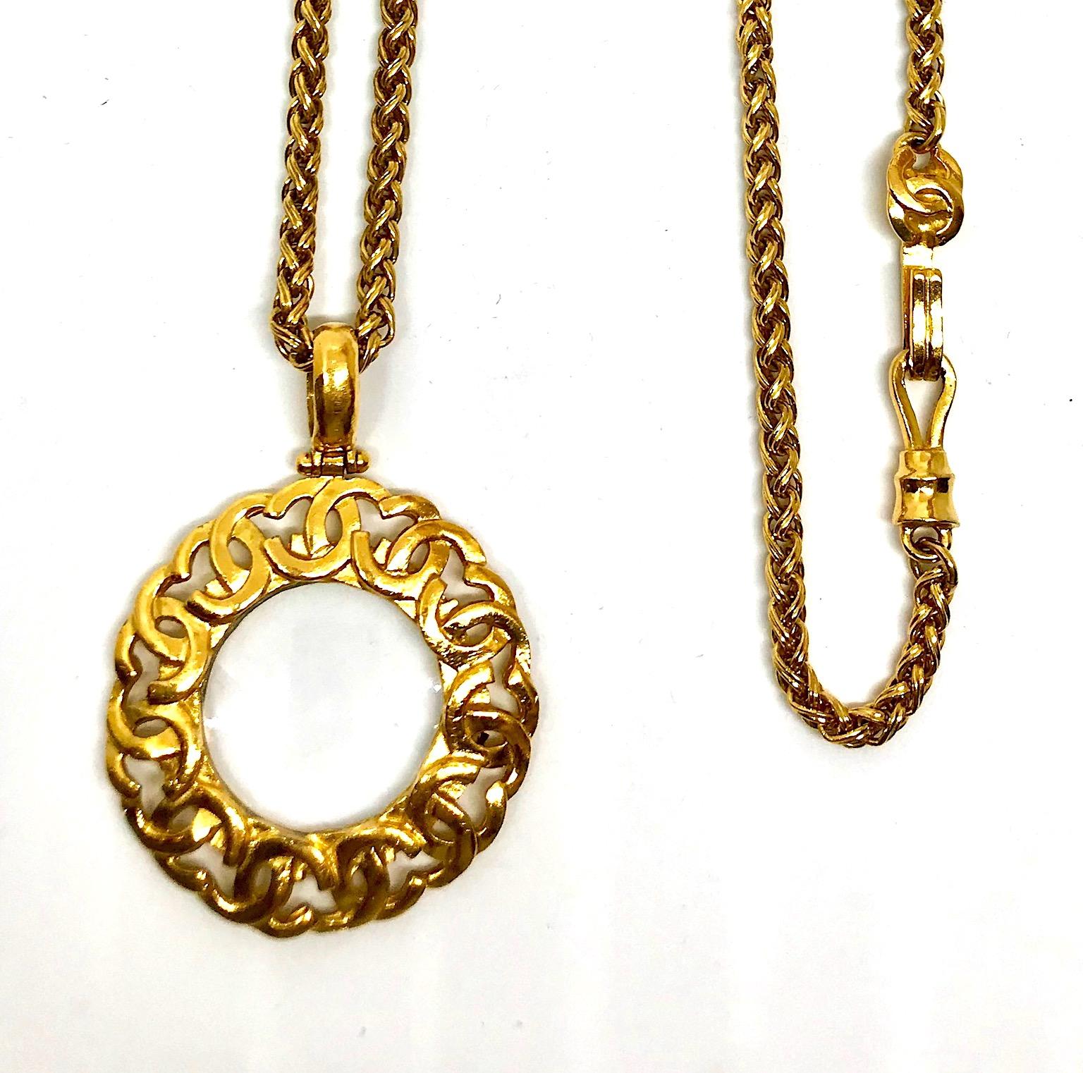 Chanel Magnifying Glass Pendant Necklace Autumn 1995 Collection 2