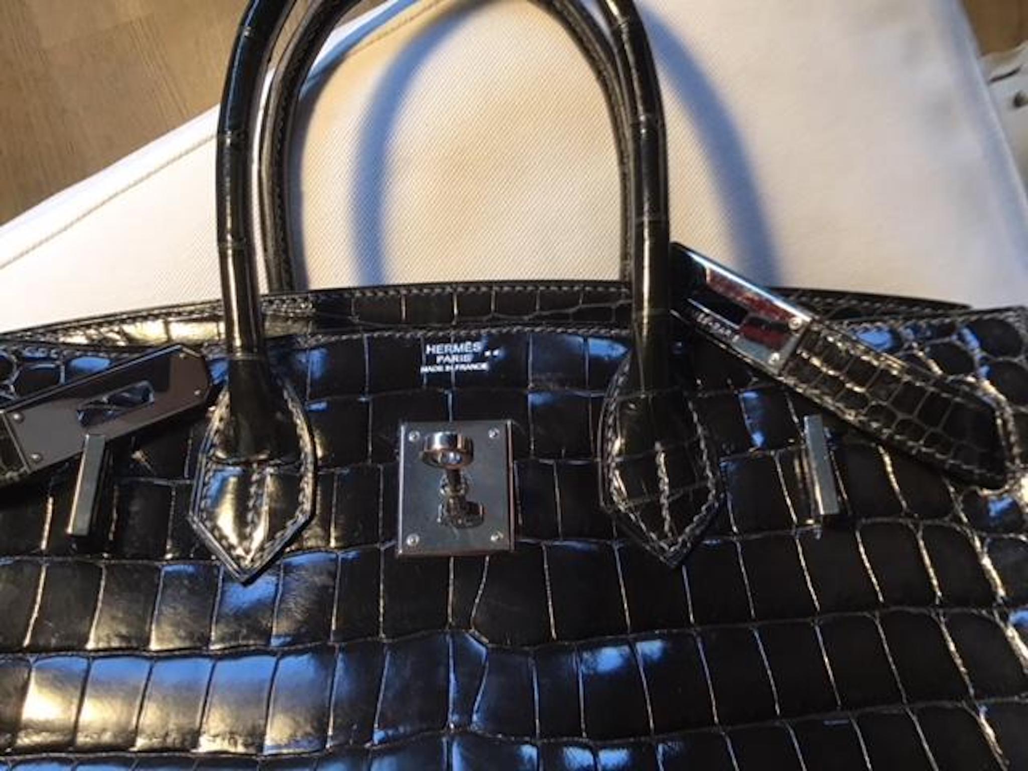 Hermes Birkin 30 Crocodile Niloticus Shiny Graphite 12