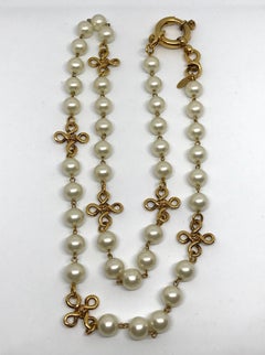 Chanel Long Pearl & Gold knot Necklace, Spring 1993
