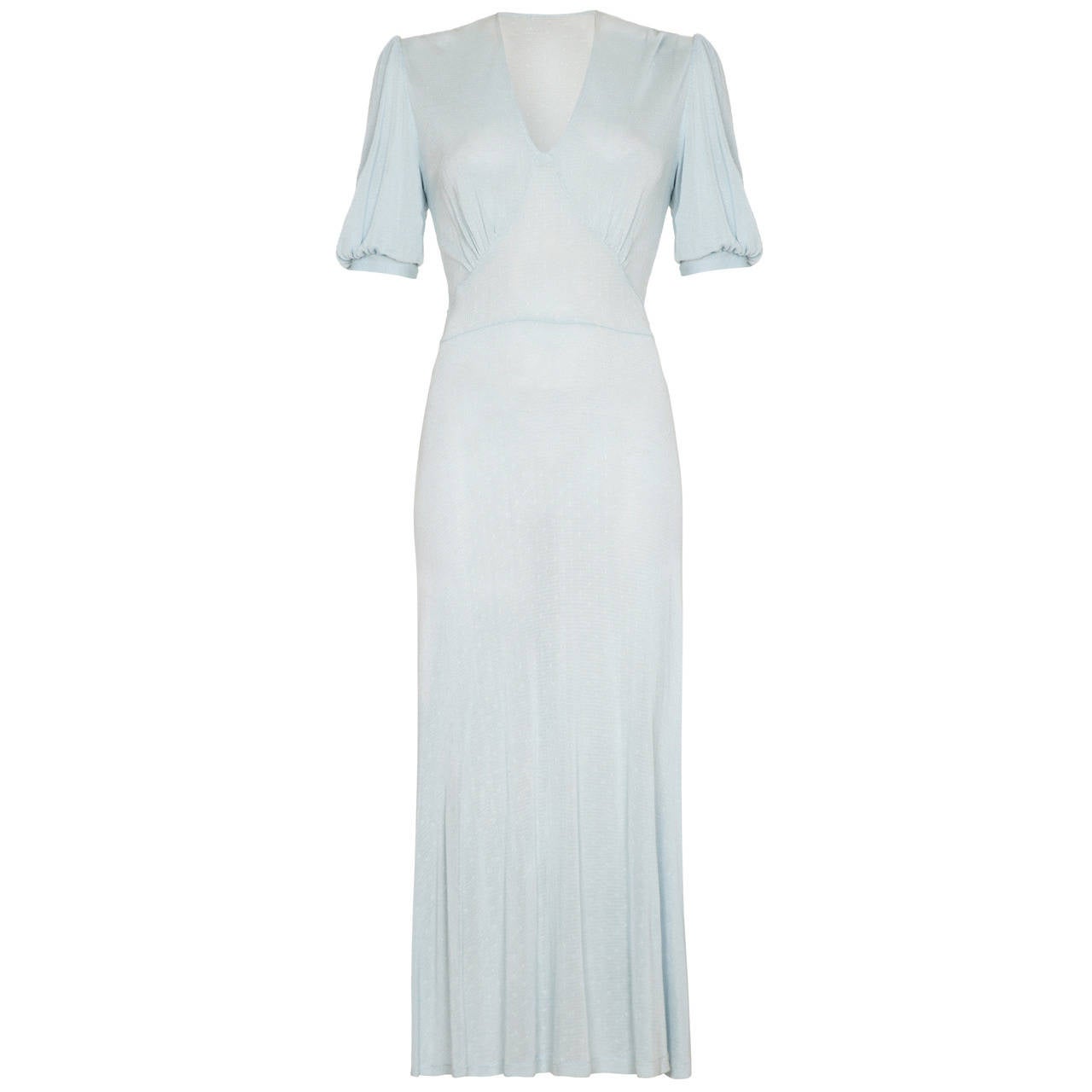 1930s Pale Blue Knit Dress at 1stDibs