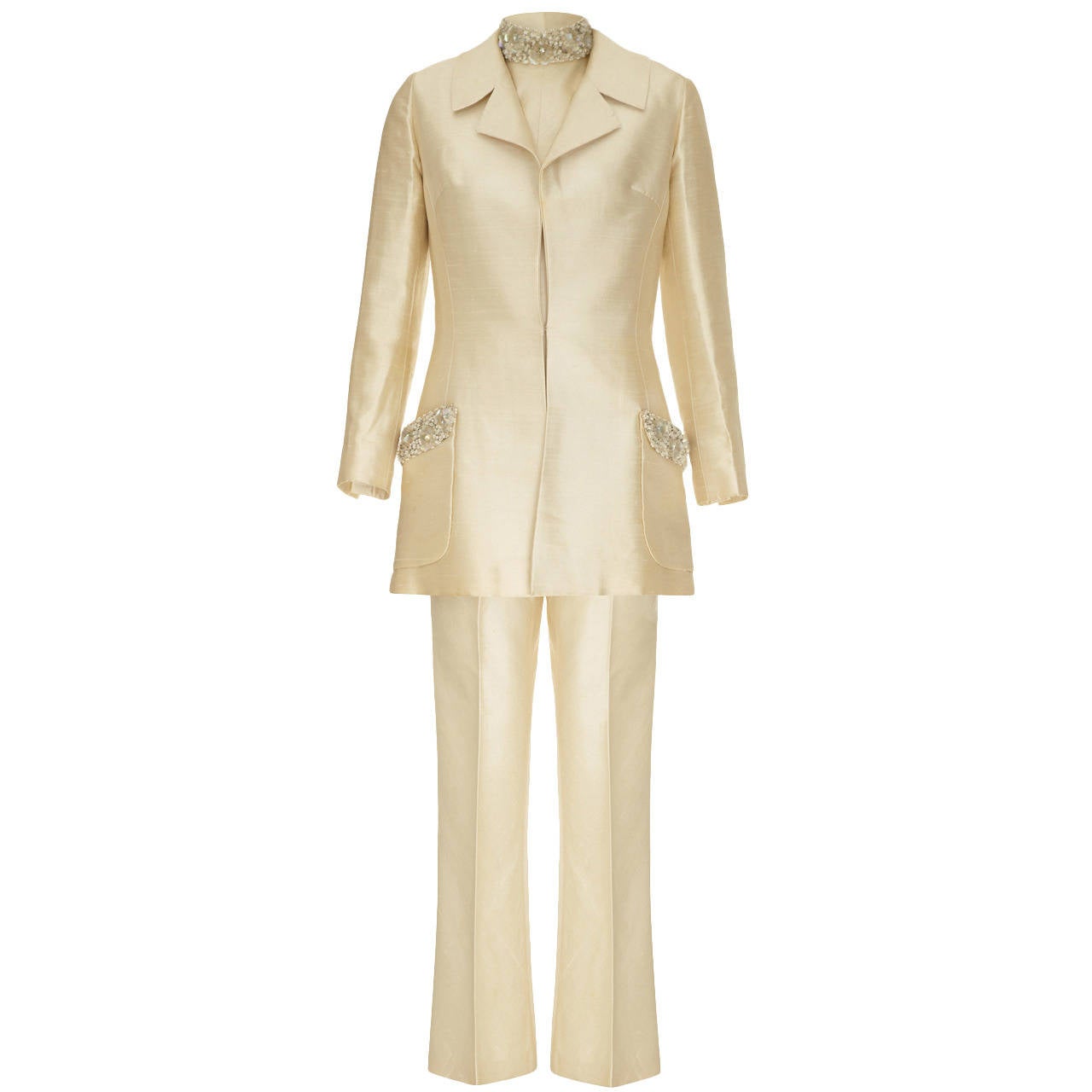 1960s Uli Richter Three Piece Silk Trouser Suit