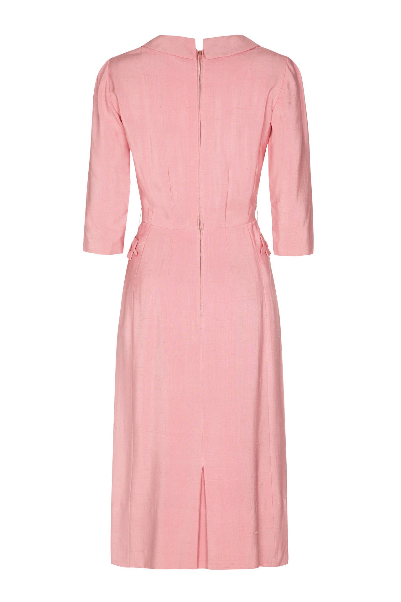 1950s Ben Reig Candy Pink Silk Dress