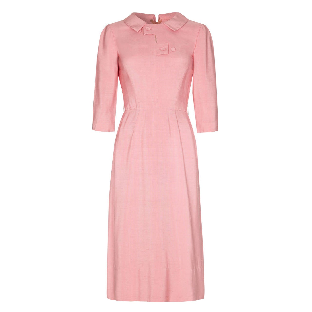1950s Ben Reig Candy Pink Silk Dress at 1stDibs