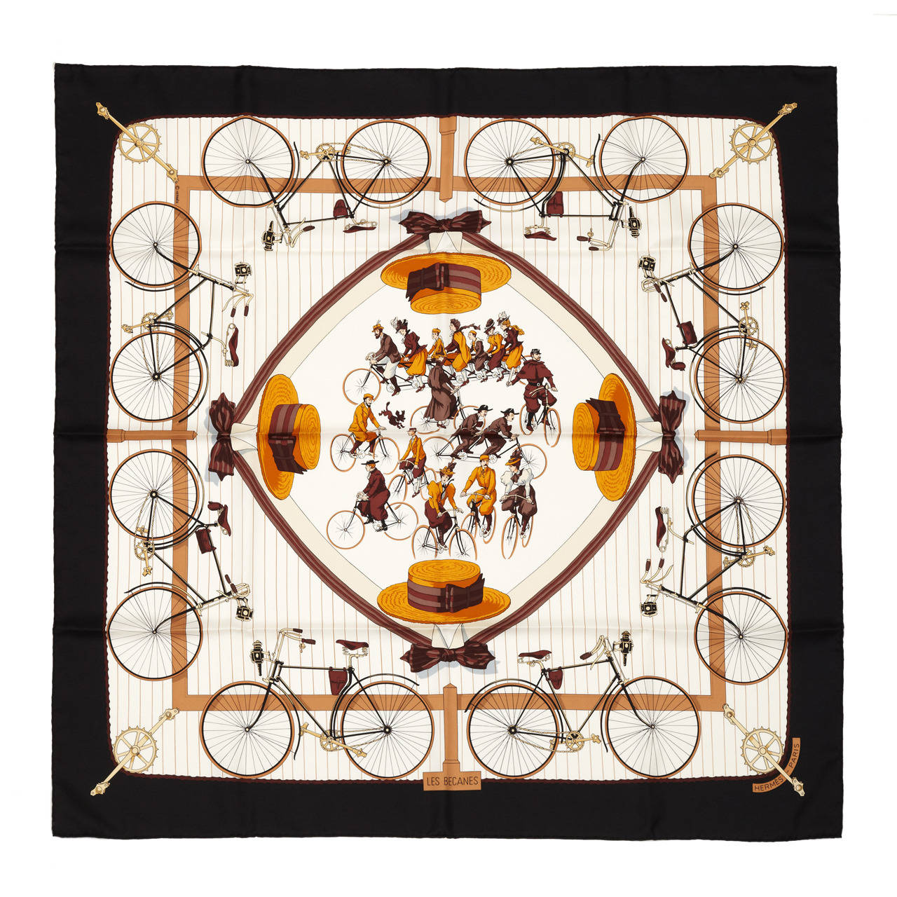 1950s ‘Les Becanes’ Hermes Silk Scarf