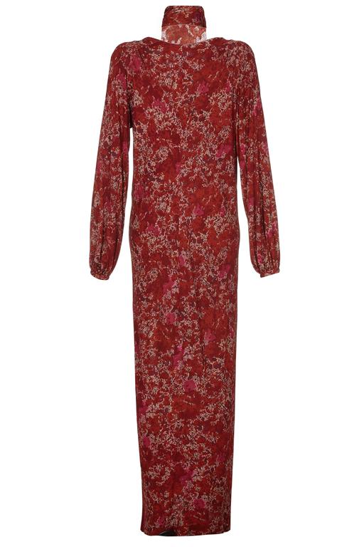 1970s Givenchy Silk Jersey Maxi Dress with Matching Scarf For Sale at ...
