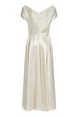 Late 1940s Silk French Couture Wedding Dress