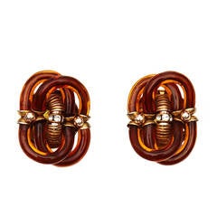 1970s Archimede Seguso for Chanel Murano Glass Earrings