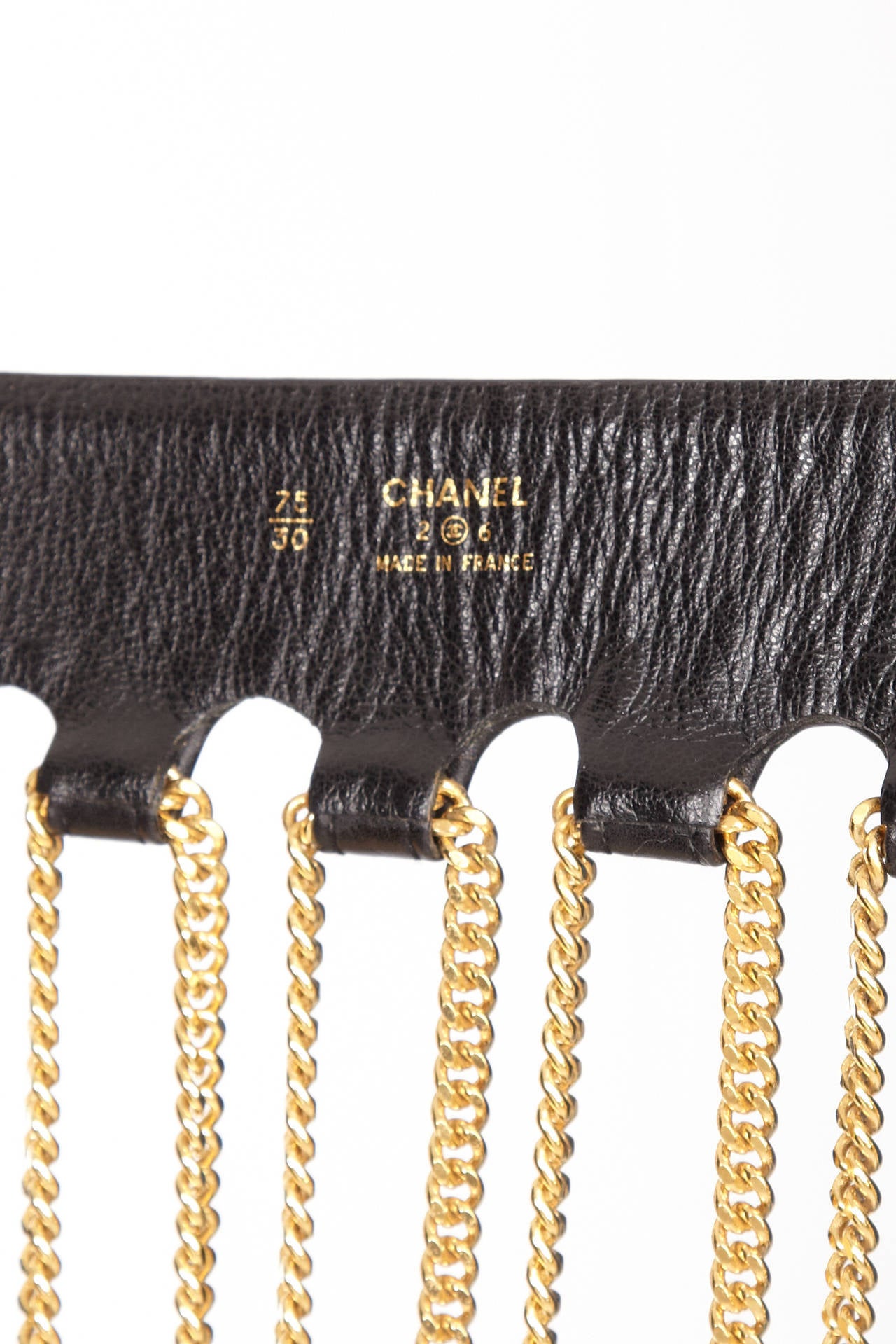 1980s Chanel Black Chain Belt In Excellent Condition In London, GB