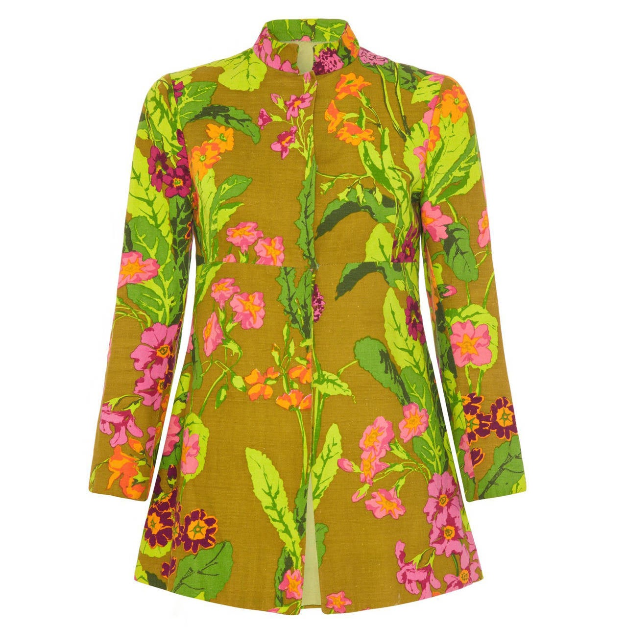 1960s Green Floral Jacket at 1stDibs