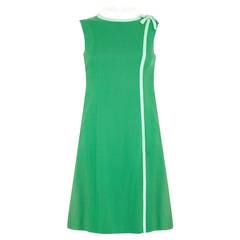 Vintage 1960s Bergdorf Goodman Green Linen Dress