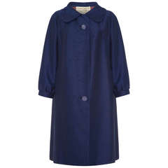Vintage 1950’s Lanvin Couture Royal Blue Silk Dupion Coat