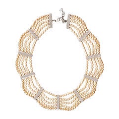 Vintage 1980s Christian Dior Couture Pearl Necklace & Bracelet Set