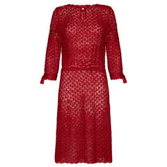 Vintage 1950’s Red Crochet Dress