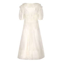 1970’s Gina Fratini White Organza Maxi Skirt and Blouse Set 4