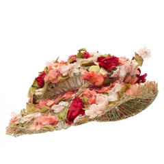 Vintage 1950s Large Floral Schiaparelli Hat