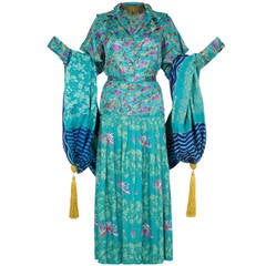 Vintage Late 1970s early 1980s Ungaro Silk 4-Piece Oriental Ensemble