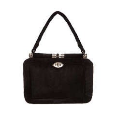 1940s Black Pony Skin Bag 4