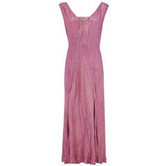 1920s Pink Lame Long Flapper Dress 12