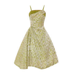 1950’s Green Silk Brocade Dress
