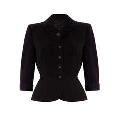 1940s Lesley Faye Black Silk Jacket