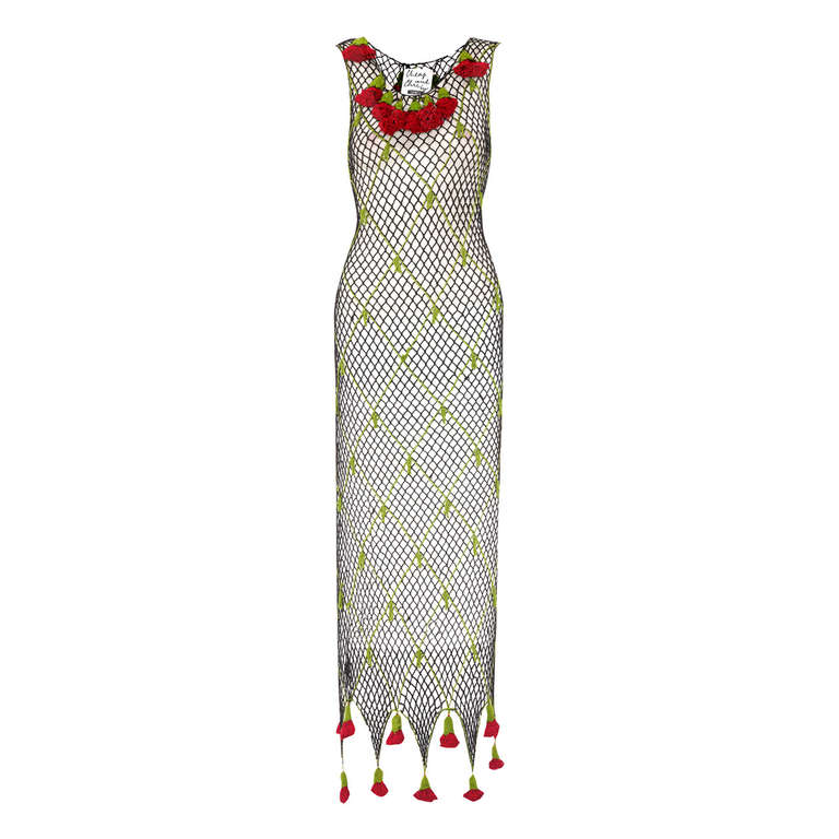 1990’s Moschino Cheap and Chic Crochet Roses Dress