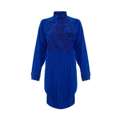 1970’s Zandra Rhodes Oversized Blue Silk Shirt 1
