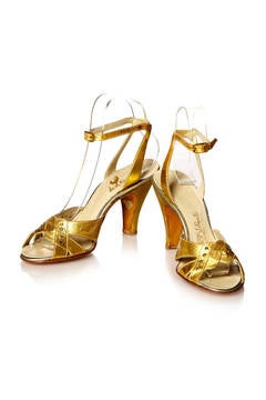 1930’s Gold Leather Shoes 12