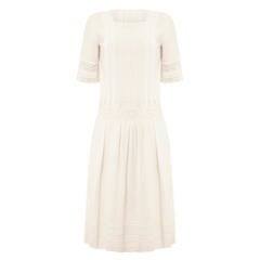 1920s White Cotton Dress