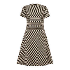 1960s Christian Dior Monochrome Checked Mod Dress