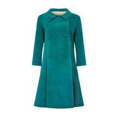 1960s Pierre Cardin Teal Suede Jacket