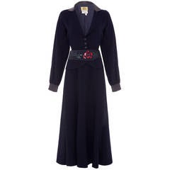 1970s Navy Ann Buck Suit with Applique 5