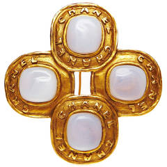 1980s Chanel Gold and Opal Brooch 7